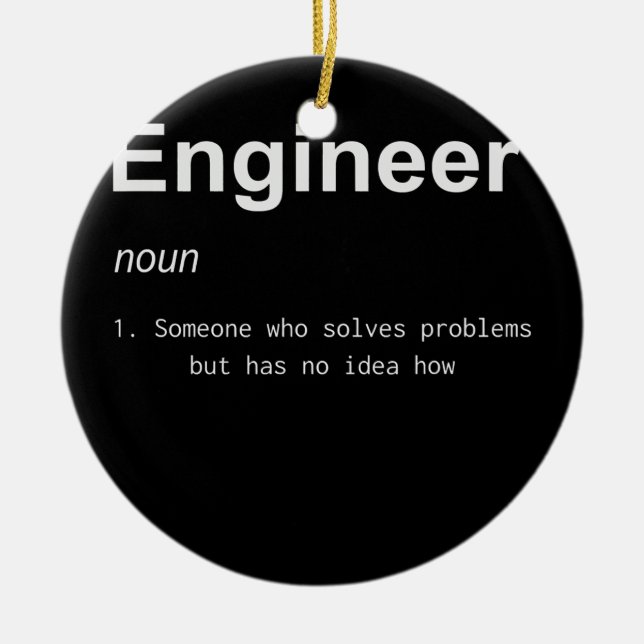 Engineer Definition s for Global Engineering Day  Ceramic Tree Decoration (Front)