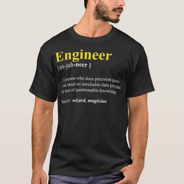 Engineer Definition t-Shirt Gift Funny Computer Ne (Front)