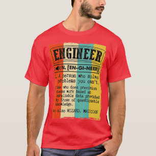 Engineer Dictionary Definition Funny Vintage  T-Shirt