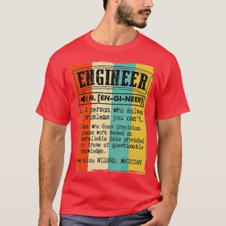 Engineer Dictionary Definition Funny Vintage  T-Shirt