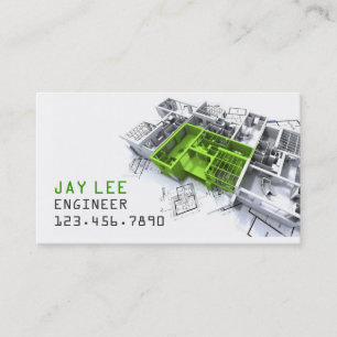 Engineer, Engineering, Architect, Builder Business Card