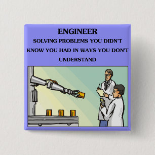 engineer engineering joke 15 cm square badge