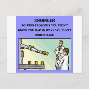 engineer engineering joke postcard