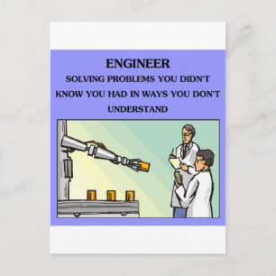 engineer engineering joke postcard