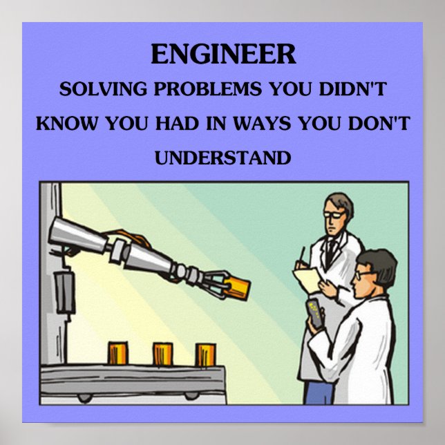 engineer engineering joke poster (Front)