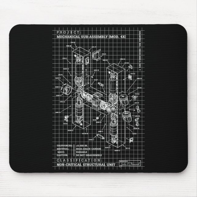 Engineer Engineering Monogram Initial Catal Letter Mouse Mat (Front)