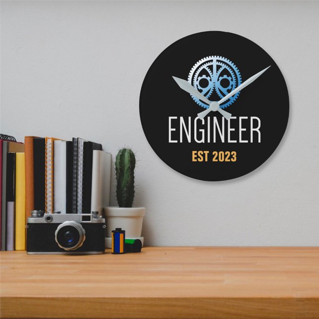 Engineer Established , Engineering Graduate Custom Round Clock (Creator Uploaded)