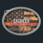 Engineer Firefighter Flag Belt Buckle<br><div class="desc">Engineer Firefighter Flag</div>