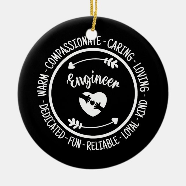 Engineer Funny Appreciation Quotes  Ceramic Tree Decoration (Front)