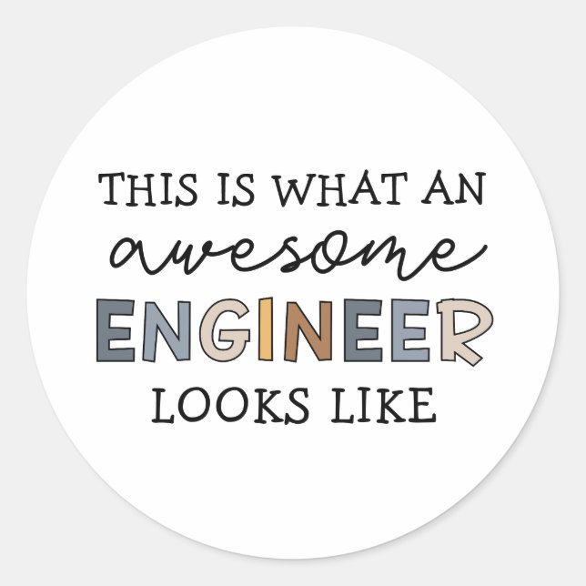 Engineer Funny Awesome Engineer | Engineering Classic Round Sticker (Front)