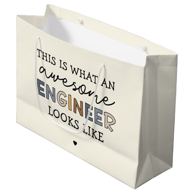 Engineer Funny Awesome Engineer | Engineering Large Gift Bag (Front Angled)