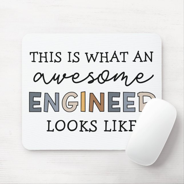 Engineer Funny Awesome Engineer | Engineering Mouse Mat (With Mouse)
