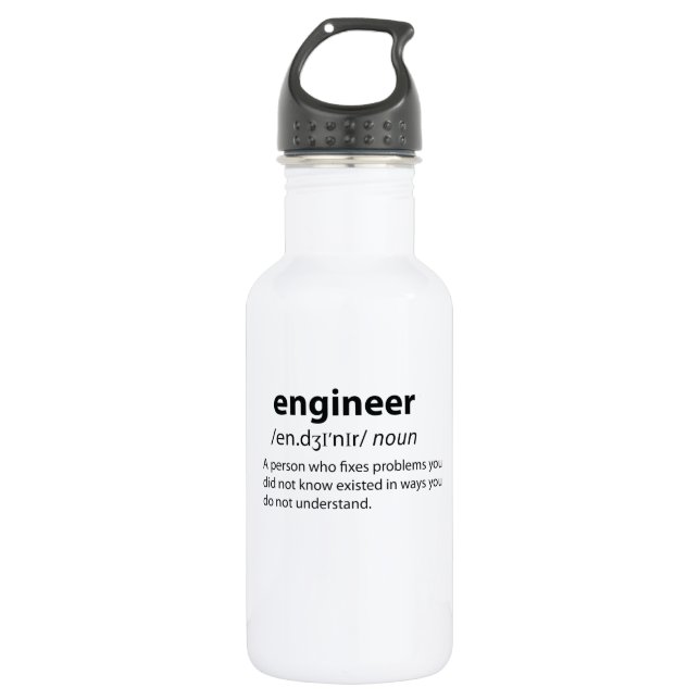 Engineer Funny Dictionary Definition 532 Ml Water Bottle (Front)