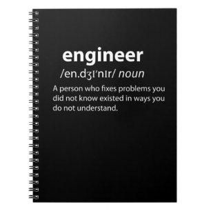 Engineer Funny Dictionary Definition Notebook