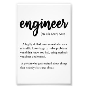 Engineer Gifts,  Engineer Definition Photo Print