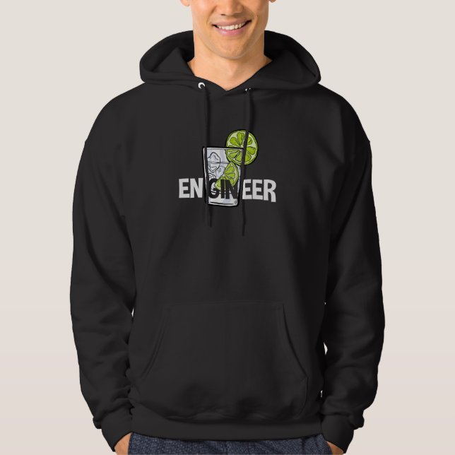 Engineer Gin Alcohol Profession Present Hoodie (Front)