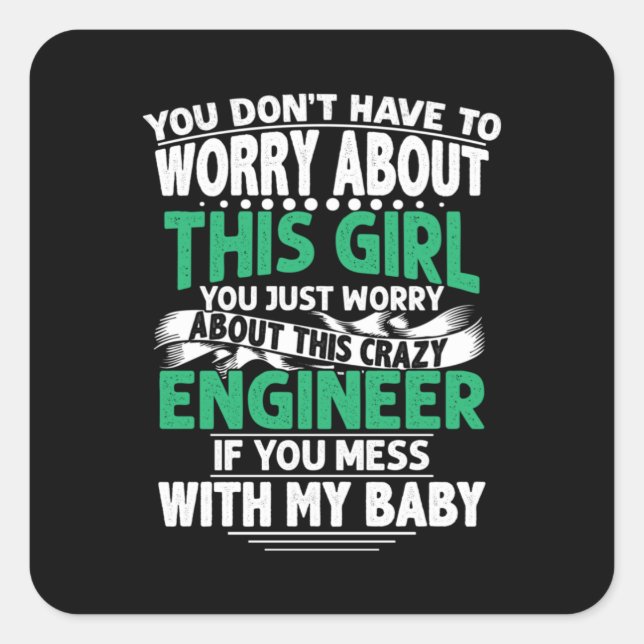 Engineer Girl Engineer Square Sticker (Front)