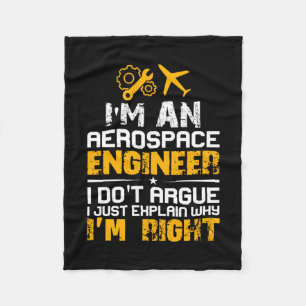 Engineer I Am A Aerospace Engineer Fleece Blanket