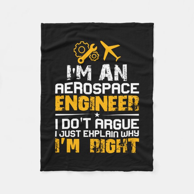 Engineer I Am A Aerospace Engineer Fleece Blanket (Front)
