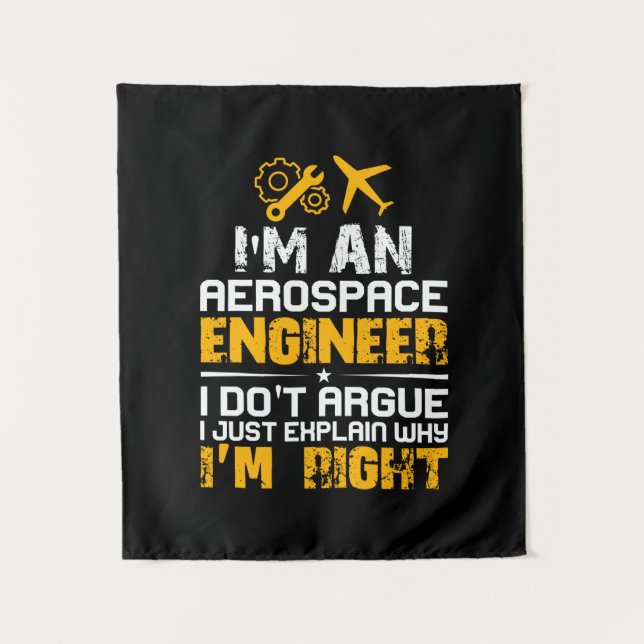 Engineer I Am A Aerospace Engineer Tapestry (Front)