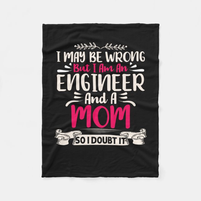 Engineer I Am An Engineer And A Mum Fleece Blanket (Front)