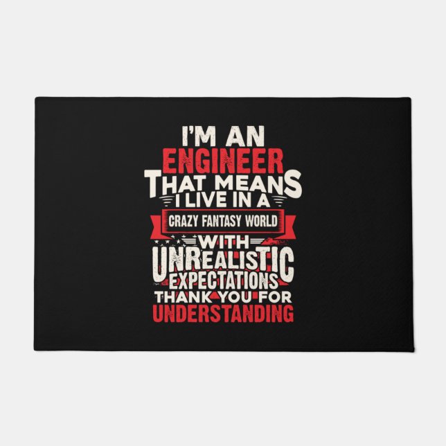 Engineer I Am An Engineer Doormat (Front)