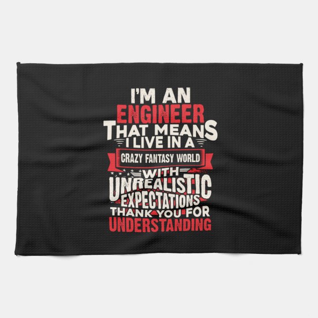 Engineer I Am An Engineer Tea Towel (Horizontal)