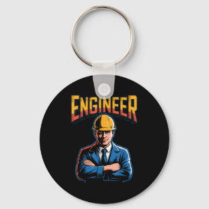Engineer In Greek Letters Stem Nerd Humor  Key Ring