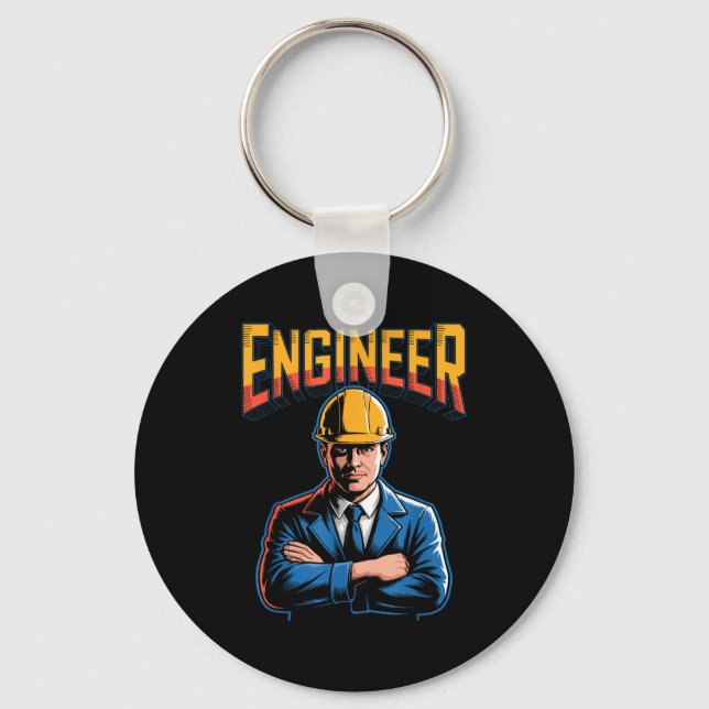 Engineer In Greek Letters Stem Nerd Humor  Key Ring (Front)