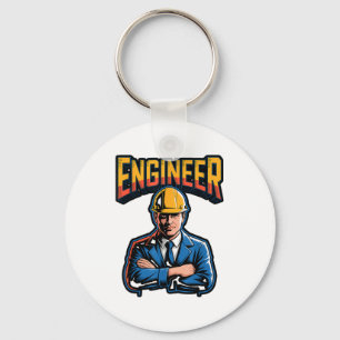 Engineer In Greek Letters Stem Nerd Humor Key Ring