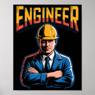 Engineer In Greek Letters Stem Nerd Humor Poster