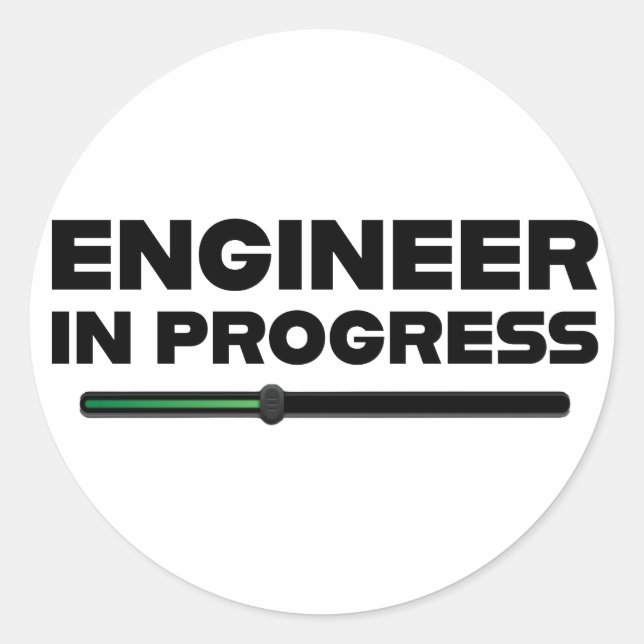 ENGINEER IN PROGRESS CLASSIC ROUND STICKER (Front)