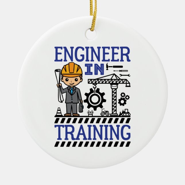Engineer in Training Boys STEM Ceramic Tree Decoration (Front)