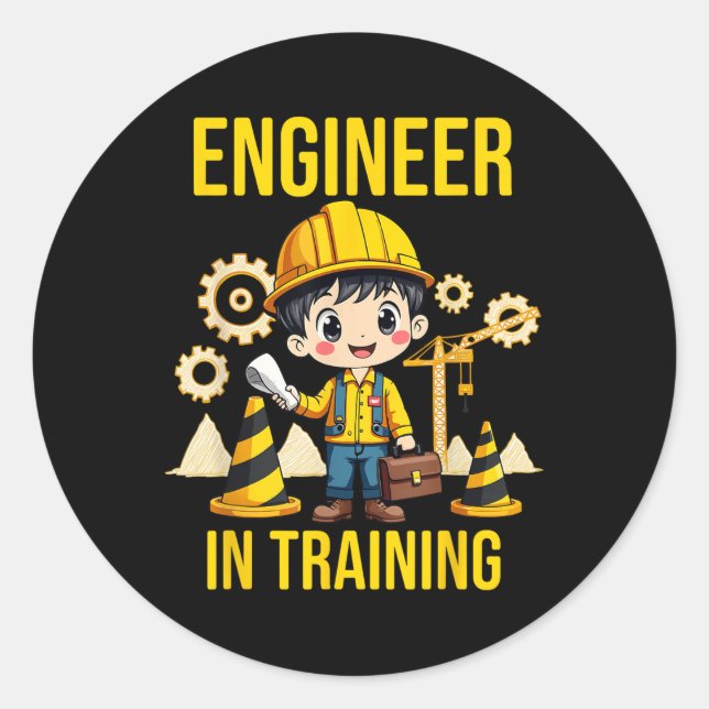 Engineer In Training Future Engineer Holding Engin Classic Round Sticker (Front)