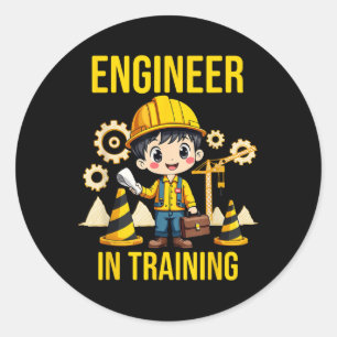 Engineer In Training Future Engineer Holding Engin Classic Round Sticker