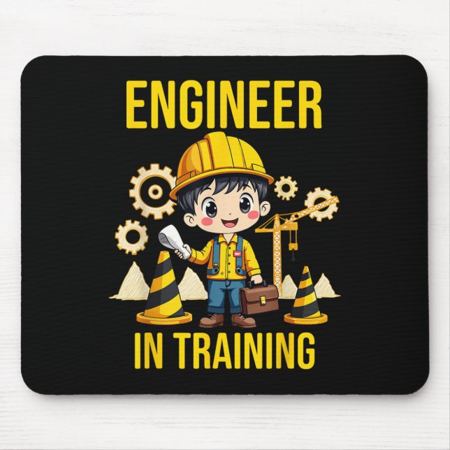 Engineer In Training Future Engineer Holding Engin Mouse Mat (Front)