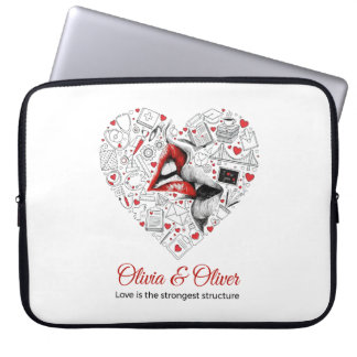 Engineer Love Strongest Structure Valentine Laptop Sleeve