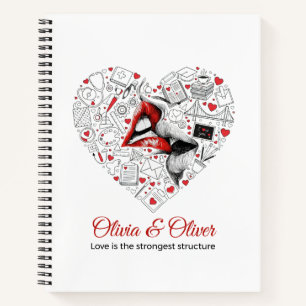 Engineer Love Strongest Structure Valentine Notebook