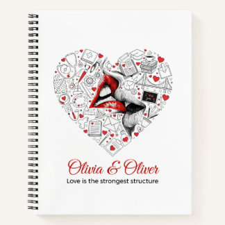 Engineer Love Strongest Structure Valentine Notebook
