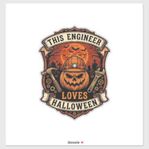 Engineer Loves Halloween Pumpkin Hard Hat Hammer W