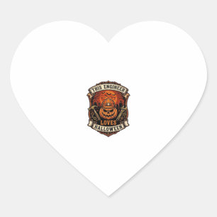 Engineer Loves Halloween Pumpkin Hard Hat Hammer W Heart Sticker