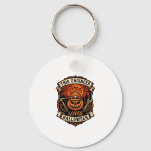 Engineer Loves Halloween Pumpkin Hard Hat Hammer W Key Ring