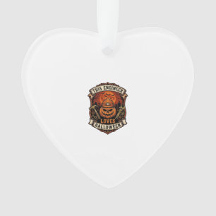 Engineer Loves Halloween Pumpkin Hard Hat Hammer W Ornament