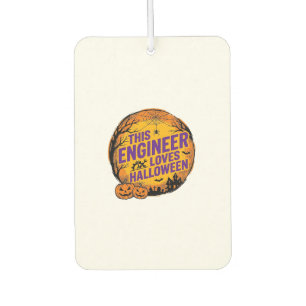 Engineer Loves Halloween Vintage Pumpkin Design_1 Car Air Freshener