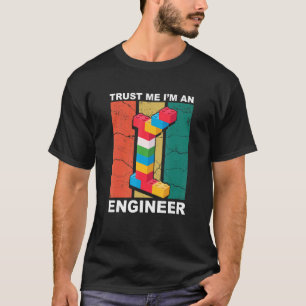 Engineer Master Builder Building Bricks Blocks Con T-Shirt