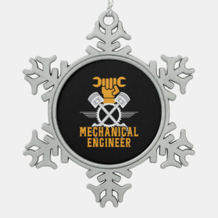 Engineer Mechanical Engineer Snowflake Pewter Christmas Ornament