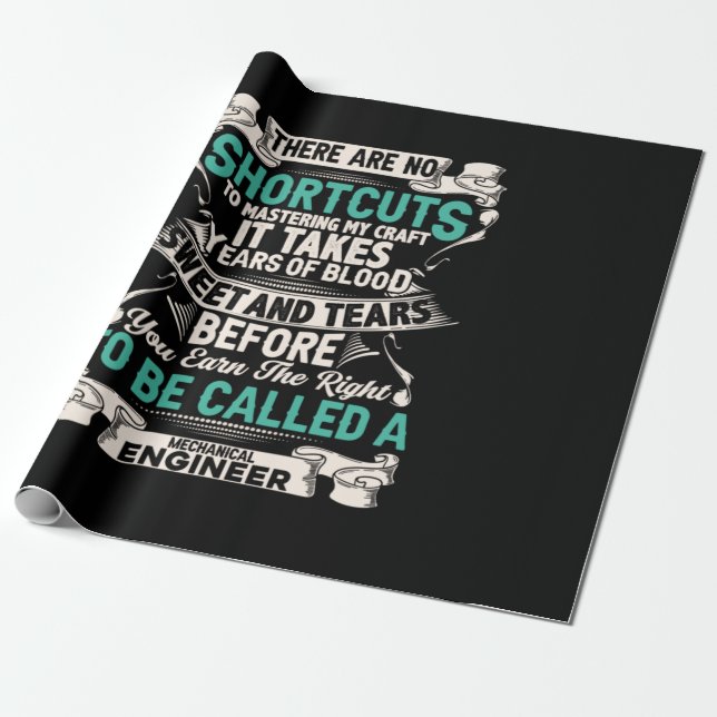Engineer Mechanical Engineer Wrapping Paper (Unrolled)
