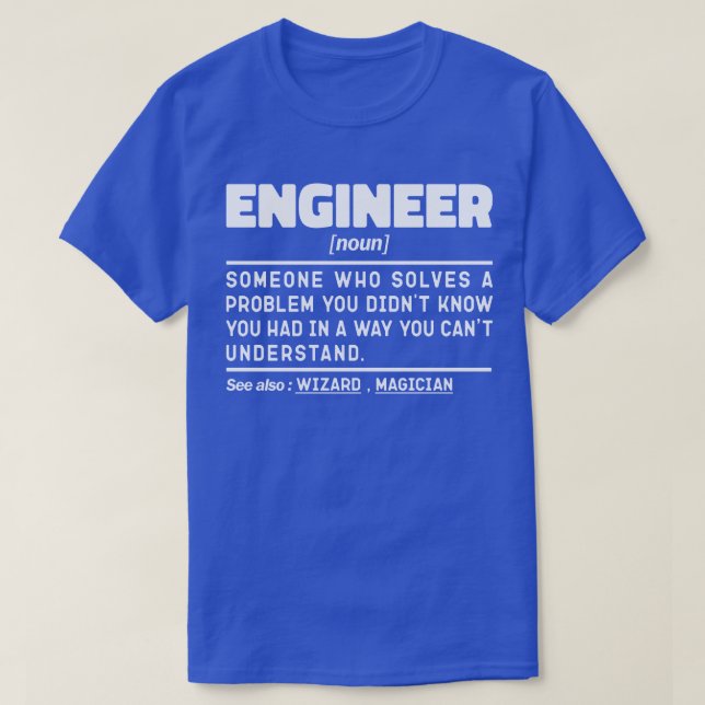 Engineer Noun Husband Dad Engineering Sarcastic  T-Shirt (Design Front)