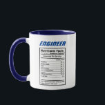 Engineer Nutritional Facts Jokes Puns Funny Coffee Mug<br><div class="desc">Customisable and easly personalised funny engineer joke coffee mug. easily change nutritional facts to personalise it for your favourite engineer, doctor, nurse , IT geek professional or just any other profession. Be creative and funny pickng funny qualties from a profession r oved one receiving the gift. Easily customise with changes...</div>