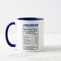 Engineer Nutritional Facts Jokes Puns Funny Coffee